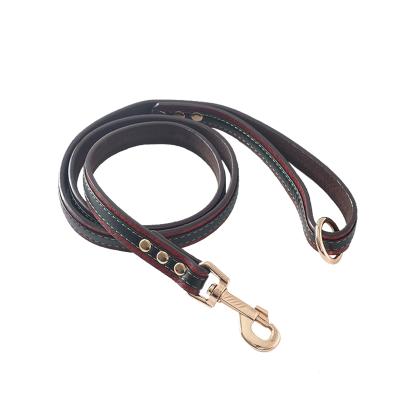 China Genuine leather stocked dog leash for dog training and walking leather leash for small, medium, large dogs for sale