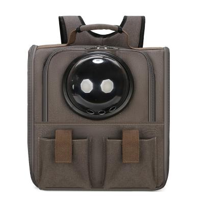 China Breathable High Quality Canvas Material Space Capsule Shape Carrier Pet Stored Outdoor Traveling Backpack for sale