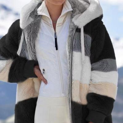 China Anti-wrinkle in running sales 2021 winter new women's clothing fashion loose plush elegant clothing multicolor hooded jacket women wholesale for sale