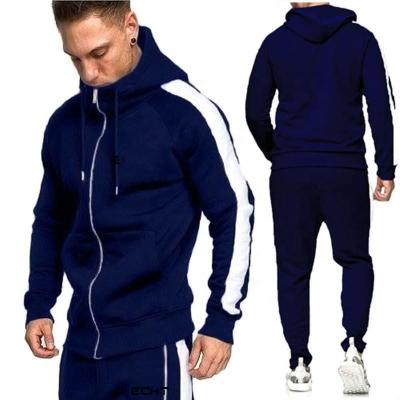 China Wholesale Breathable Gym Men's Fitness Sports Two Piece Pants Set Custom Hoodies Plain White Hoodies Sweatsuit For Men for sale