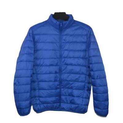 China Logo Blue Winter Casual Hooded Customized parride waterproof 100% nylon ultra light down jacket for sale