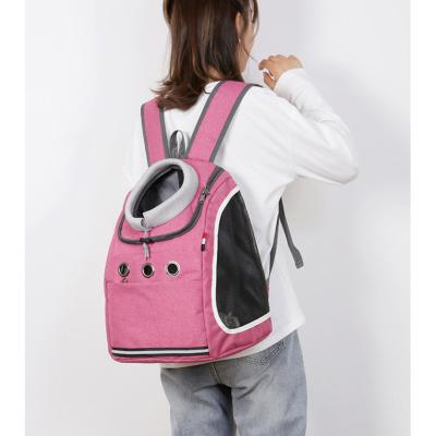 China Breathable Outdoor Pet Travel Carrier Backpack New Colorful Carry Bag Front Fashion Pet Dog Carrier With Collar Lock Cat Carrier for sale