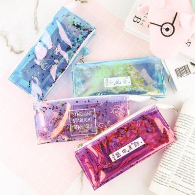 China Wholesale cute transparent pencil case kaiguang laser sequin pencil bag sandpaper pencil case pencil case cute for sale