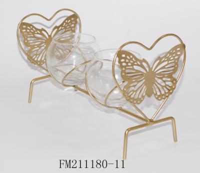 China Home Decoration Iron Butterfly Handmade Home Decoration Candle Holder for sale