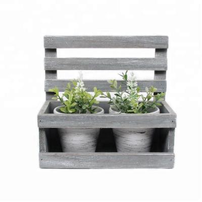 China New design handmade garden wooden flower pot for decoration for sale