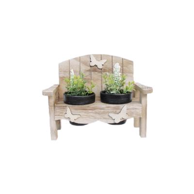 China Simplicity Chair High Quality Beautiful Shape Wooden Flower Pot For Garden Decoration for sale