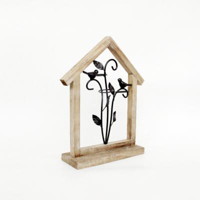 China 2019 New Arrival Wooden Home Shape 3 PC Decoration Flower Glass Tube Worldwide for sale