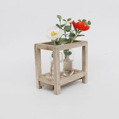 China High Quality Bulb Bud Vase Hot Selling Traditional Chinese New Design With Wooden Flower Stand for sale