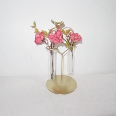 China Creative modern nordic style round table wire glass vase for sale