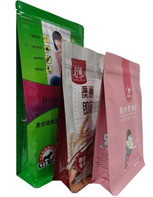 China Recyclable Dried Fruit Food Bag Pet Cat Dog Rabbit Food Packaging Eight Side Seal Bag Can Stand Self Seal Aluminum Foil Bag With Because for sale