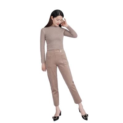 China New Design Anti-wrinkle Knitted Lady Sweater Comfortable Ribbed Women Sweater Pullover for sale