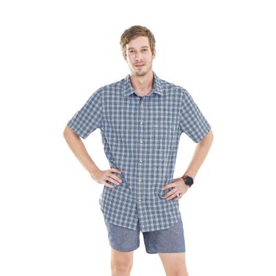 China Factory Wholesale Anti-pilling Button Men's Plaid Shirt 2021 Big Sleeve Cotton Plaid Shorts for sale