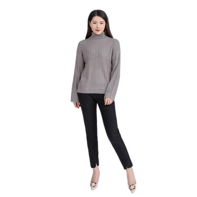 China Custom Autumn Knitted Ladies Sweater Round Neck Anti-wrinkle Long Sleeve Women Sweater for sale