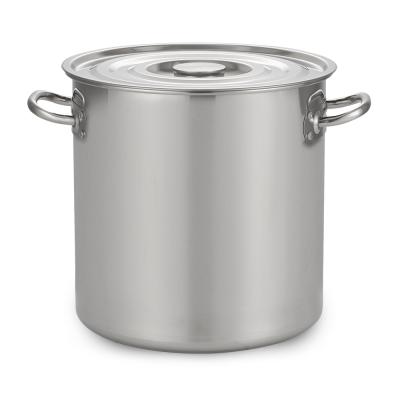 China Muxing Stocked Tilted Type Multi-size 201 and 304 SS Stainless Steel Stock Pots Wholesale for Restaurants and Hotels Kitchen Cooking for sale