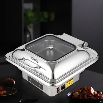 China Hotel/restaurant/star party wholesale chafing dish rectangle buffet food warmer stainless steel electric chafing dishes for sale for sale