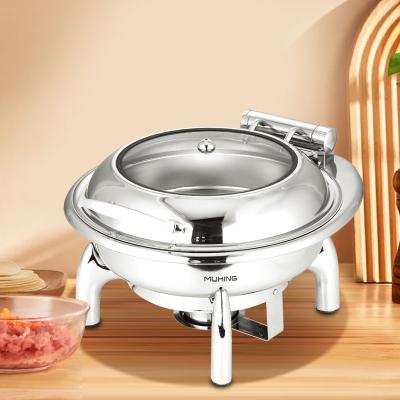 China Star Restaurant Hotel/Restaurant/Party Hotel Supplies Buffet Equipment Stainless Steel Chafing Dish Pot Alcohol Stove Hot Chafing Dish for sale