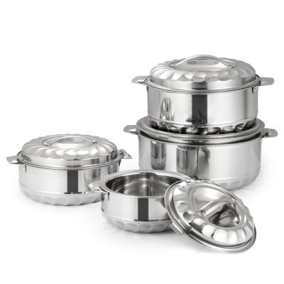 China Stored Stainless Steel Food Keep Warm Container Casserole 4 Pcs Sets Insulated Food Warmer Casserole Food Container for sale