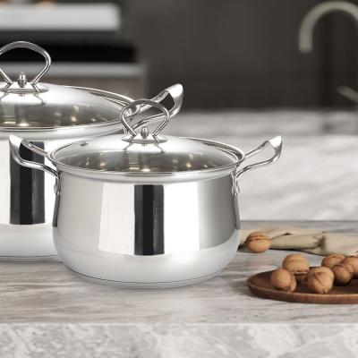 China China Factory Vendor Sustainable Soup Pot Large Cookware Stainless Steel Kitchen Use Cookware Set Cooking Pots for sale