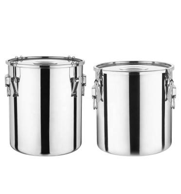 China Large Viable Hotel Straight Shaped Container Large Size Stainless Steel Soup Bucket for sale