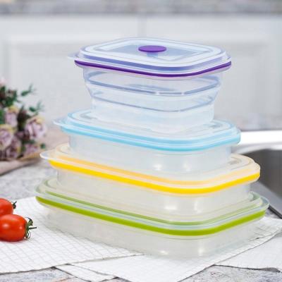 China Tiffin de silicona resistente al calor caja de comida plegable multiscena ligera en venta