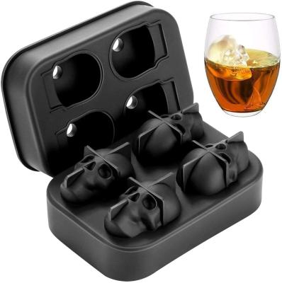 China 3D 6 Hole Skull Ice Cube Mold , BPA Free Skeleton Ice Cube Tray for sale