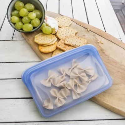 China Bolsas de alimento de silicona transparente sin BPA Set de microondas congelador seguro bolsas de almacenamiento herméticas de varios colores en venta