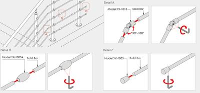 China Modern Prefab Stainless Steel Bar Balustrade Crossbar Railings for sale