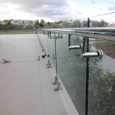 China Balcony Balustrade Design Stainless Steel Balustrade Modern Outdoor Glass Fence Railing for sale