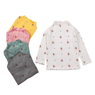 China Anti-pilling Turtle Neck Girls T-shirts Long Sleeves Shirts For Kids 1-6 Years Old Lower Spring Autumn Baby Kids Outerwear for sale