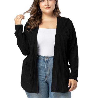 China Anti-pilling Plus Size Women V-Neckline Cardigan Daily Life Sweater for sale