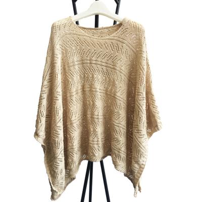 China Anti-wrinkle Women's Lightweight Crochet Net Poncho Sweater for sale