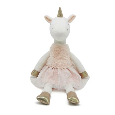 China Soft Cute Stuffed Animal Chewable Plush Unicorn Toy Soft Plush Ballerina Toy for sale