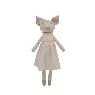 China Factory Direct Wholesale Farmhouse Pig Plush Macrame Ballerina Hammock Soft Pillow Stuffed Gift Toy For Kids for sale