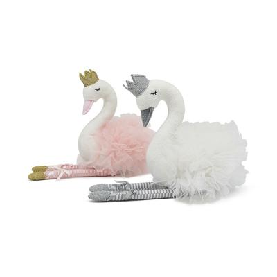 China Manufacturer Price Organza Skirt Baby Toddler Toys Plush Ballerina Soft Toy Swan Toy for sale