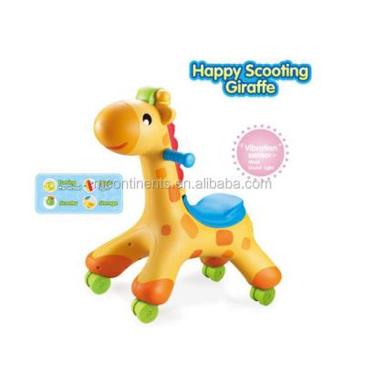 China Scooting/tuming the wheel/music/music sound/storage new style toys, good quality child riding chair, scooting giraffe, vibration sensor for sale