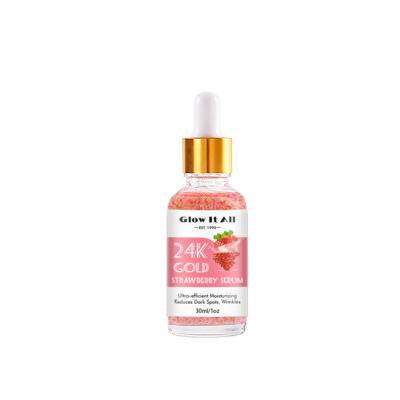 China Multilayer Skin Revitalizer Skin Boosting Anti Age 24K Gold Strawberry Whitening Face Serum Private Label for sale