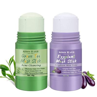 China Moisturizer/Eggplant Green Tea OEM ODM Private Label Purifying Clay Stick Mask Effectively Clean Skin Pores for sale