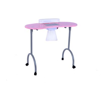 China Simple modern manicure table simple pink manicure table, foldable and easy to carry for sale