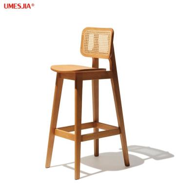 China Mid-Century Medieval Domino Rattan Bar Chair Mid Century Design Solid Wood DOMINO BAR STOOL for sale