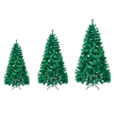 China Hot Sale 5ft 6ft Pure Green Custom Size PET Christamas Decoration 5ft 6ft Pine Needle Tree for sale