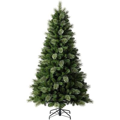 China Christamas Decoration Factory Price 6ft Easy Assemble Hinged Flowering Pine Needle and PVC Mixed Christmas Pine for sale