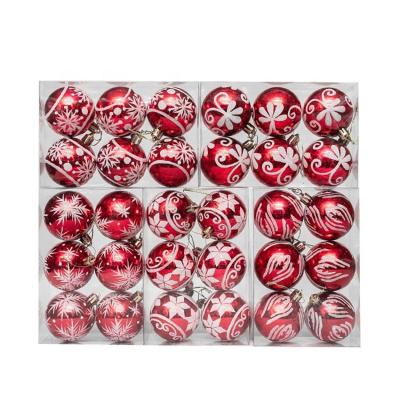 China High Quality Hot Sale 6cm Festival Stuff Festive Gift Hanging Painted Christmas Baubles Ball for sale