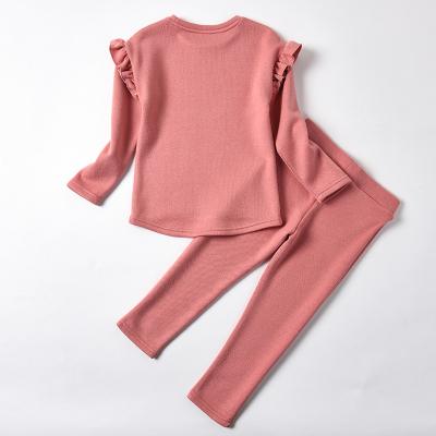 China 2023 New Little Kids Girls Suit Custom Girls Kids Breathable Short Shirt+Sleeve Pants 2 Piece Set for sale