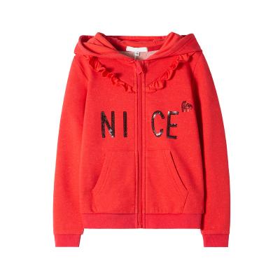 China High Quality Heavyweight Letter Fleece Sequins Kids Breathable OEM Hoodies For 3-12 Years Old for sale