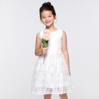 China Breathable Size Quality Girls Princess Dresses Elegant Embroidered Sleeveless Flower Dress Girls Dress Gowns For 3-12 Years Wholesale for sale