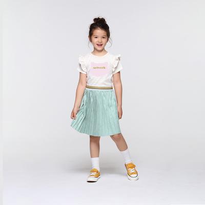 China New Breathable Casual Fancy Elastic Waist Pleated Girls' Skirts Kids Skirt For Kids Girl for sale