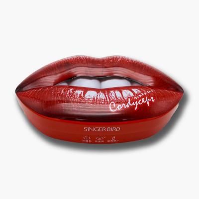 China Recycled Materials Red Lip Emboss Making Cosmetic Box Lipstick Packing Tin Can for sale