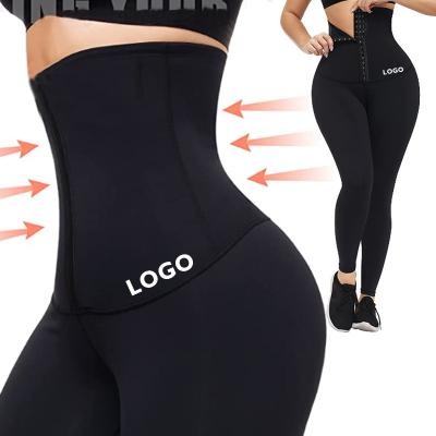 China Breathable Custom Logo Autumn Yoga Gym Waist Trainer High Waist Leggings For Women Corset Abdomen Hips Waist Elastic Fitness Pants Top for sale