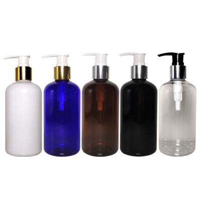 China Personal Care 8 Ounce Round Plastic Pump Squeeze Bottle For Shampoo Shower Gel Lotion Personal Care Set for sale