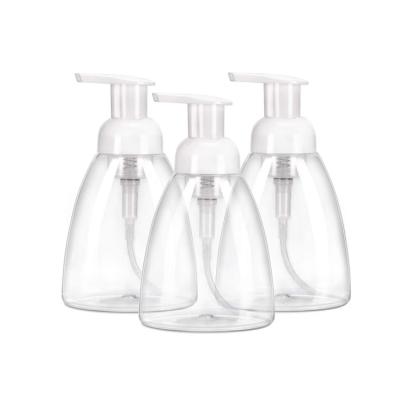 China 270ml Cosmetic 9oz Clear PET Foam Plastic Liquid Soap Dispenser Bottle For Face Cleaner for sale